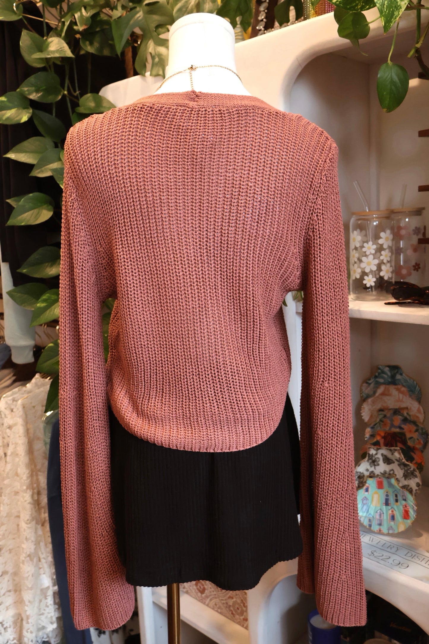 V-Neck Bell Sleeve Cardigan