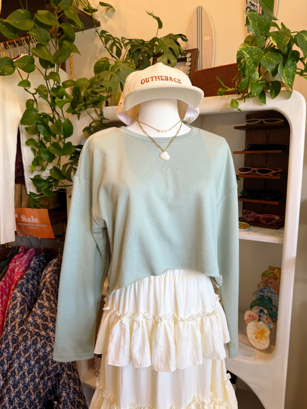 Sage Essential Long Sleeve Knit Top