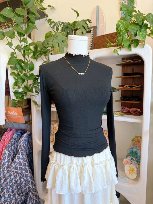 Lettuce Trim Detail Basic Soft Ribbed Top