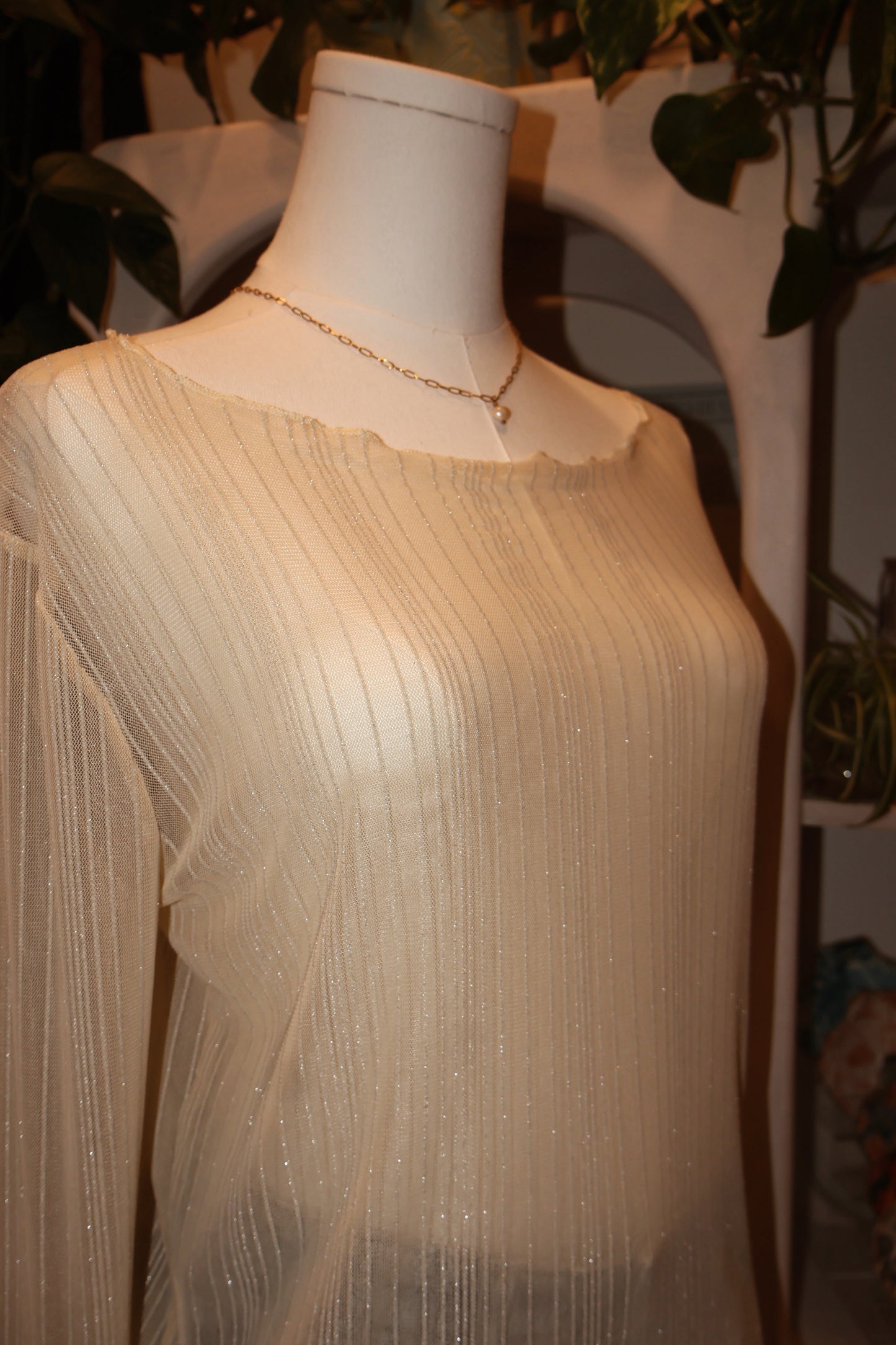 Sparkling Mesh Long Sleeve