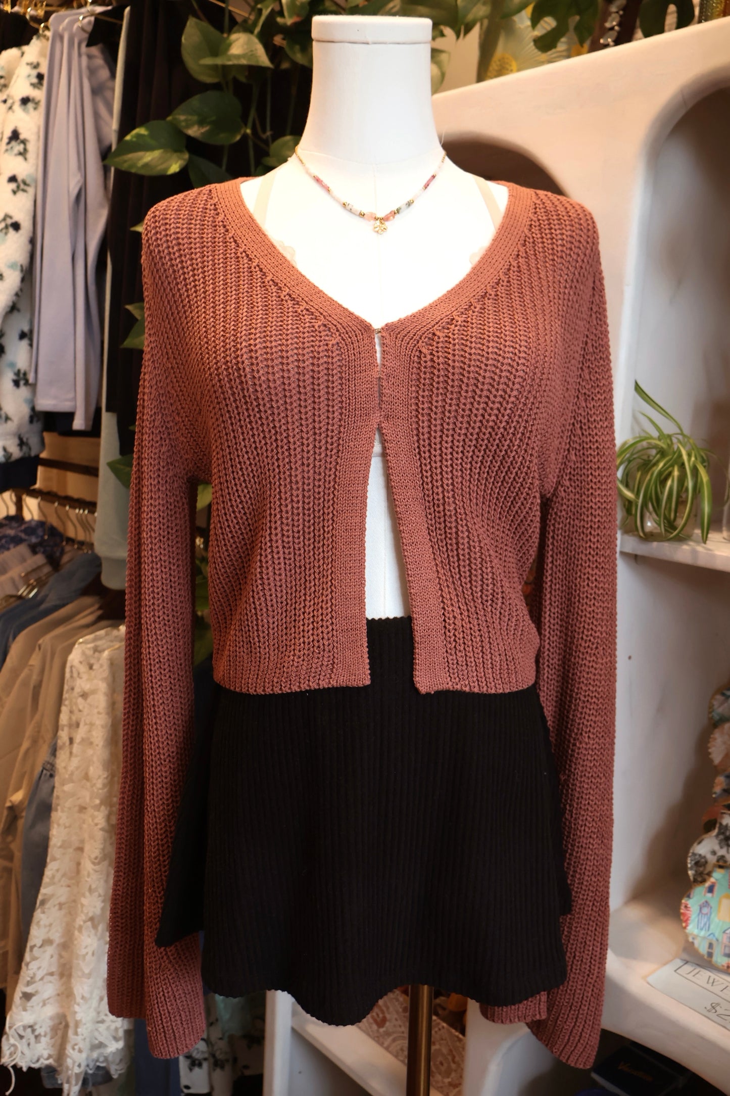 V-Neck Bell Sleeve Cardigan