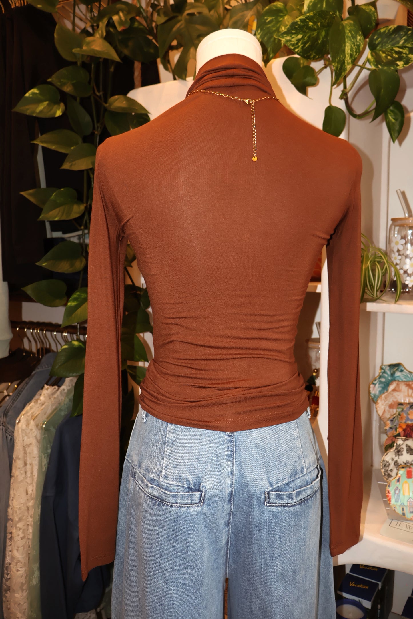 Turtleneck Long Sleeve Fitted Top