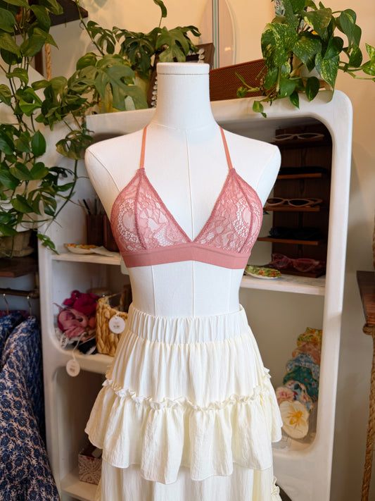 Delicate Sheer Lace Triangle Bralette