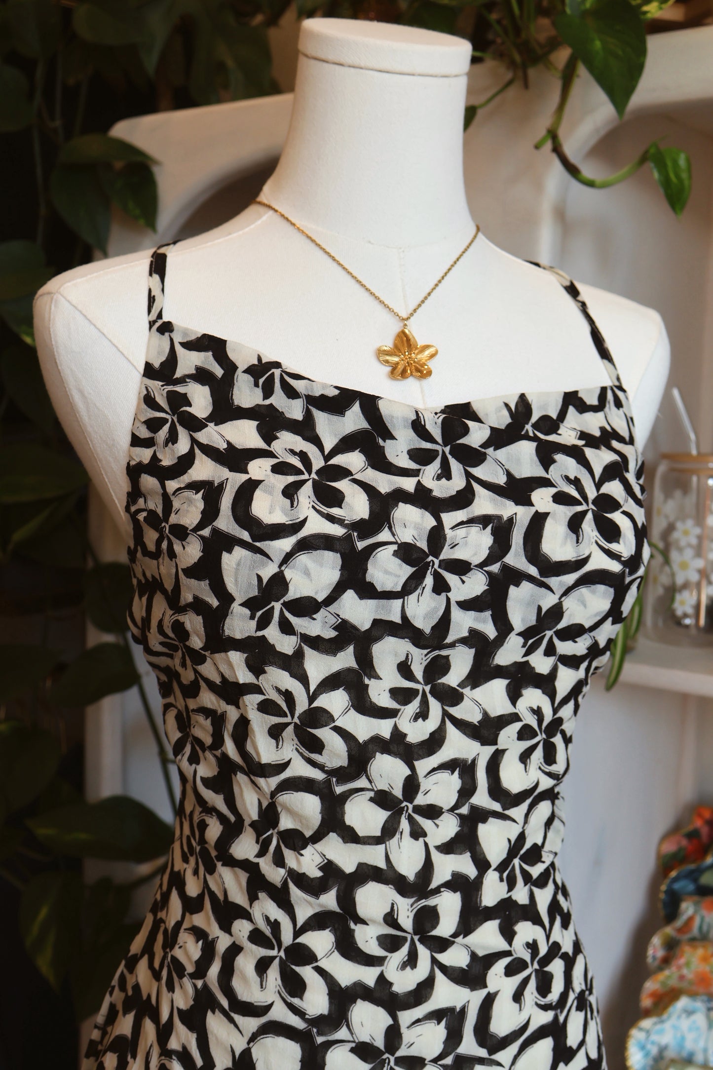 Black Floral Mini Dress