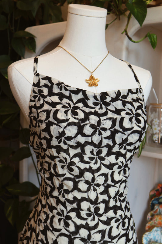 Black Floral Mini Dress