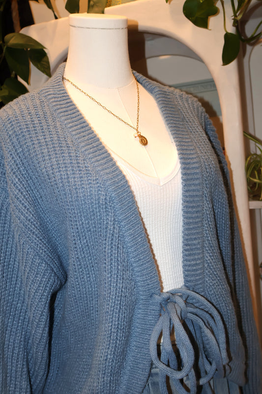 Front Tie Knit Cardigan