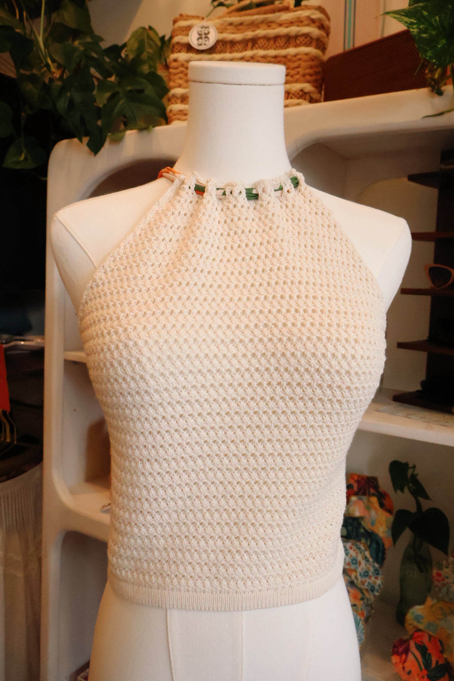 Malibu Crochet Contrast Halter Top