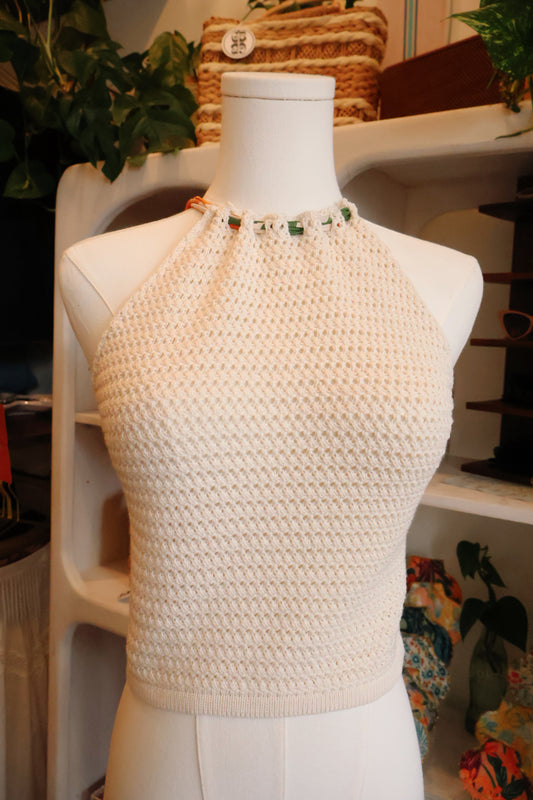 Malibu Crochet Contrast Halter Top