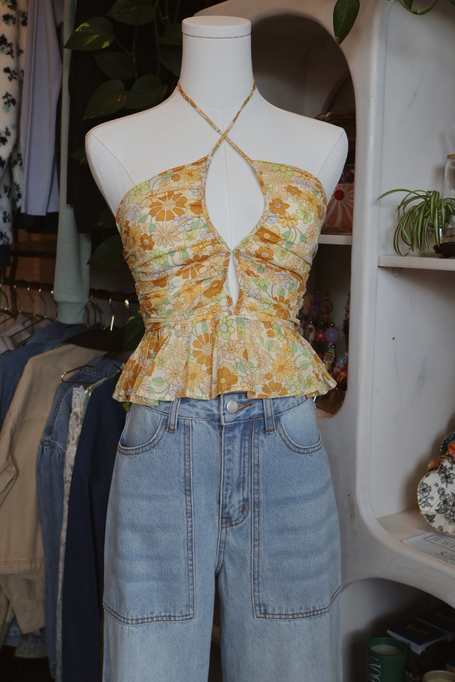 Floral Ruffle Halter