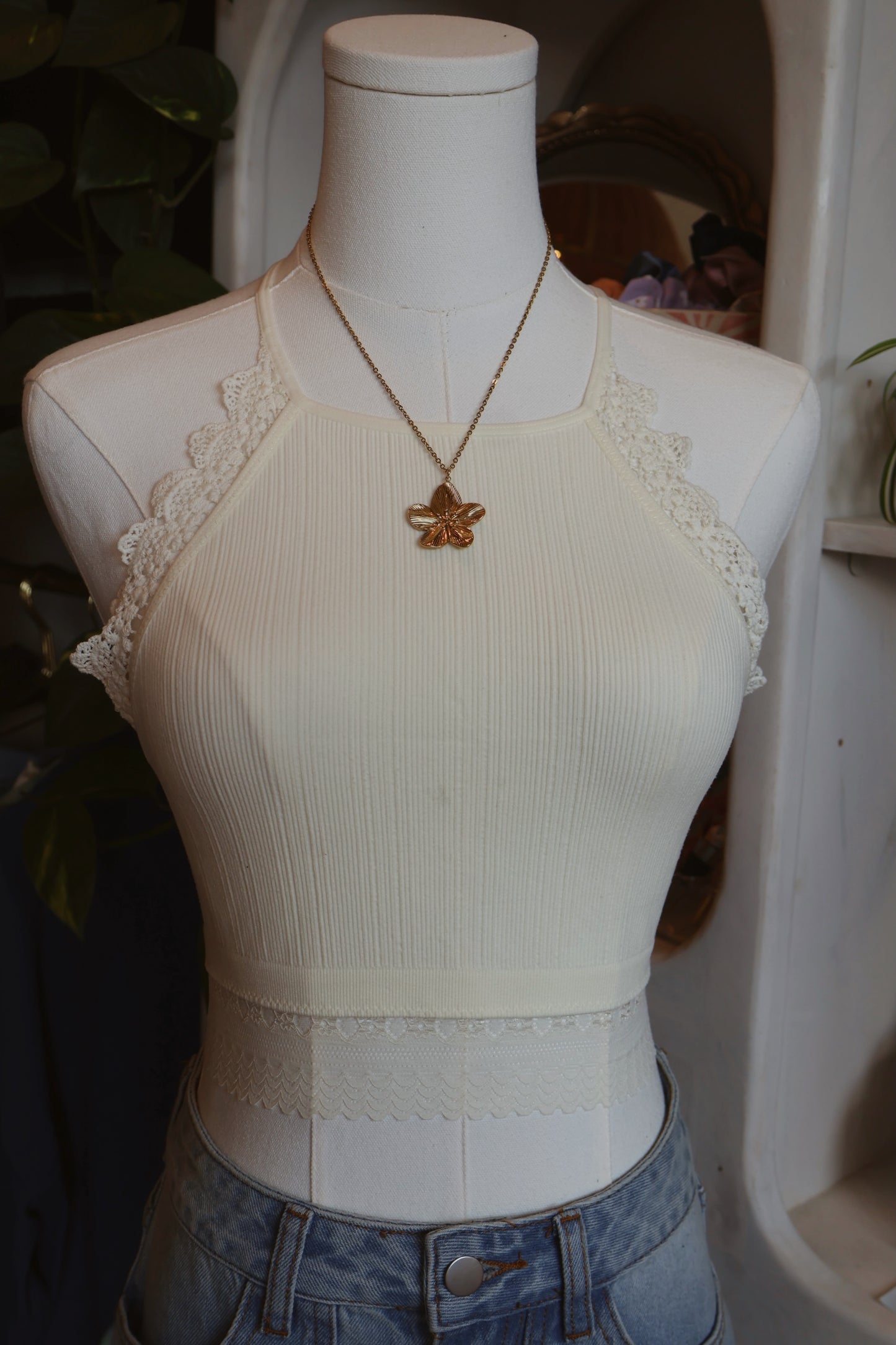 Lace Trim Halter