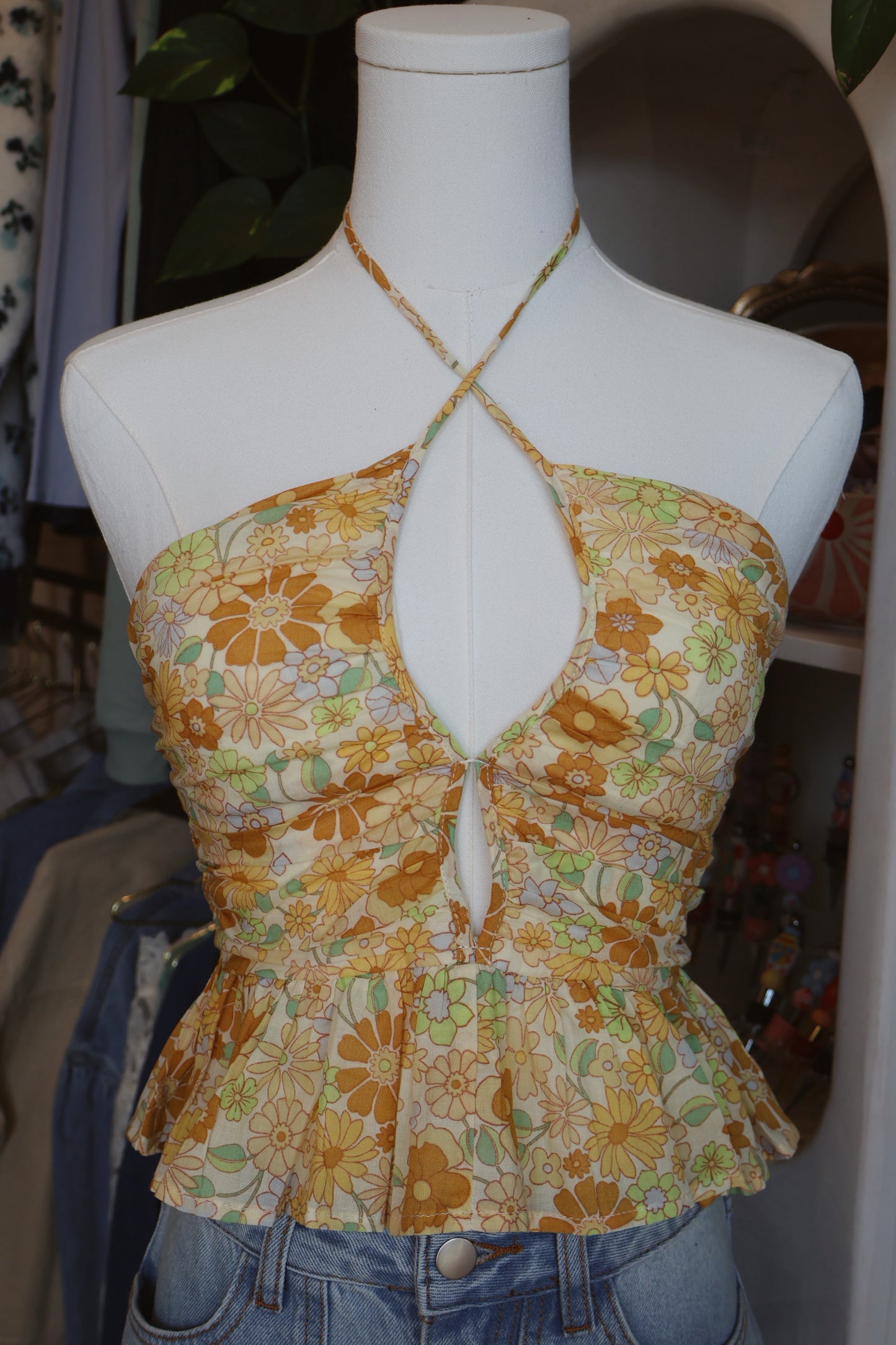 Floral Ruffle Halter