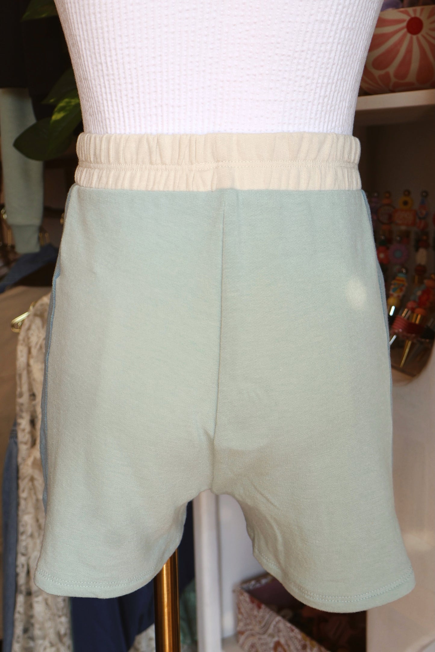 Blue Color Block Shorts