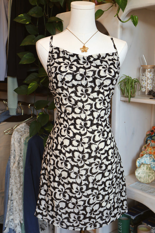 Black Floral Mini Dress
