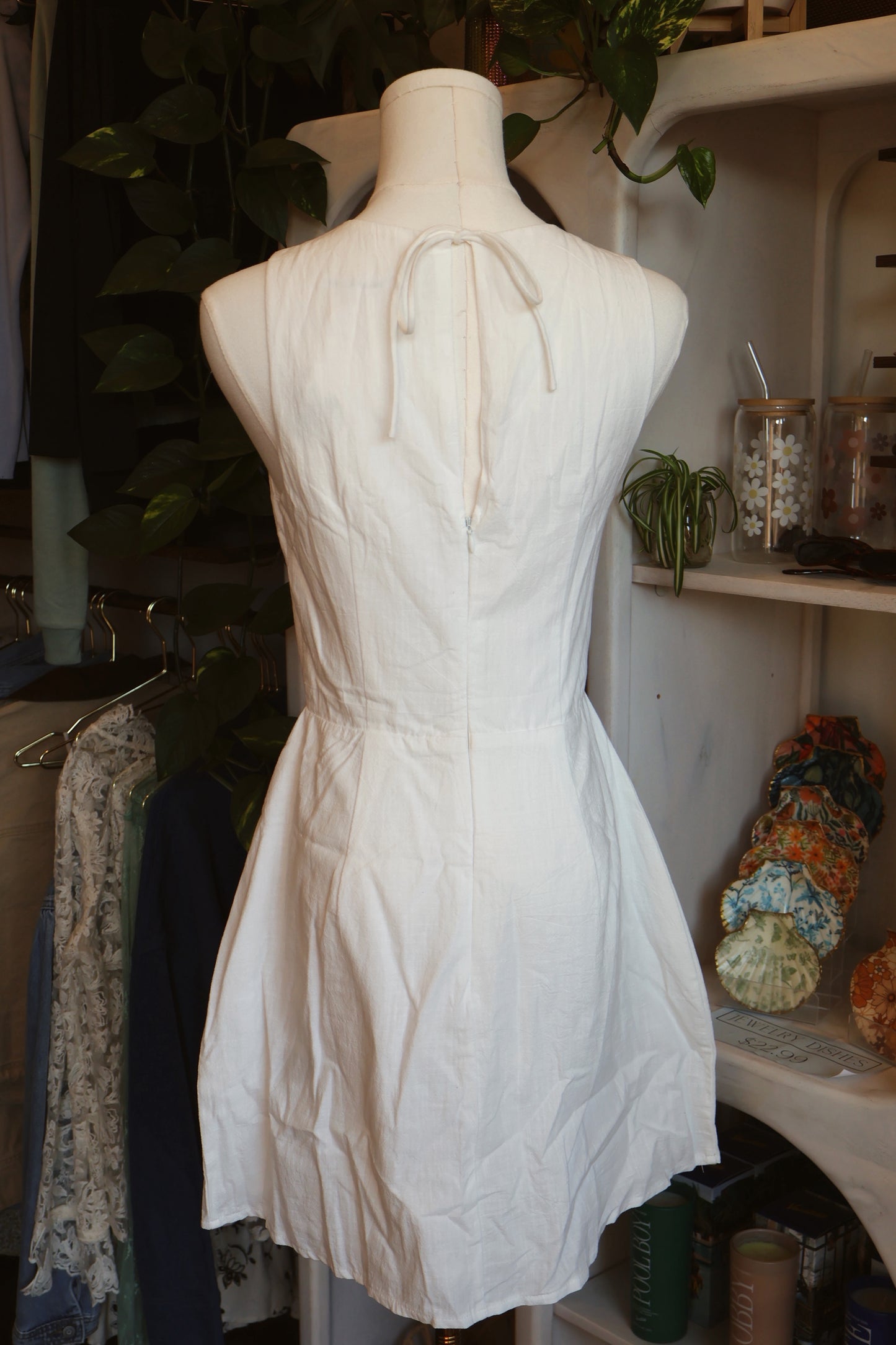 White Keyhole Dress