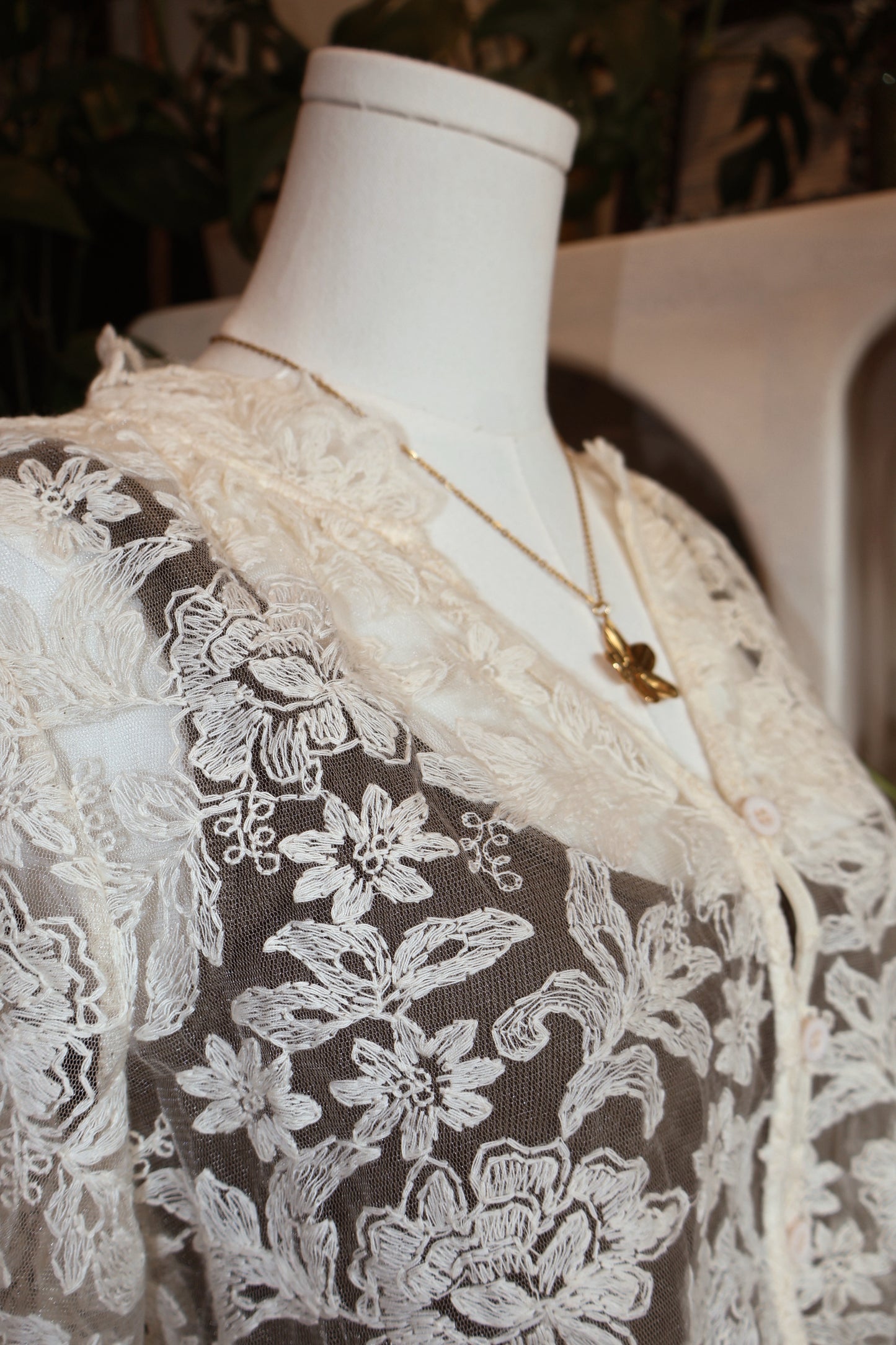 Boho Lace Floral Sheer Blouse