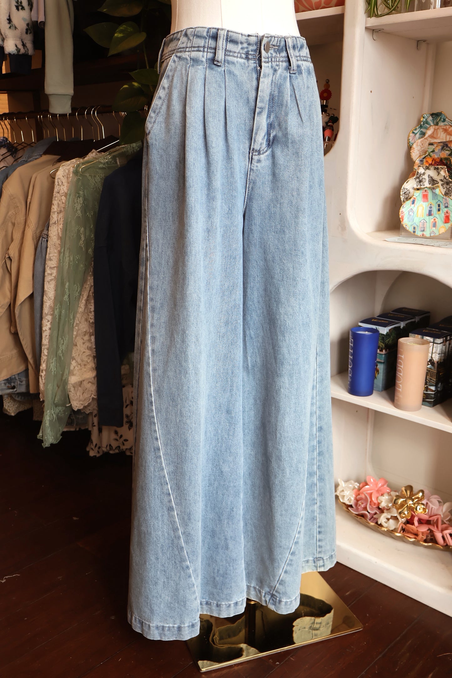 Wide Leg Denim Jeans