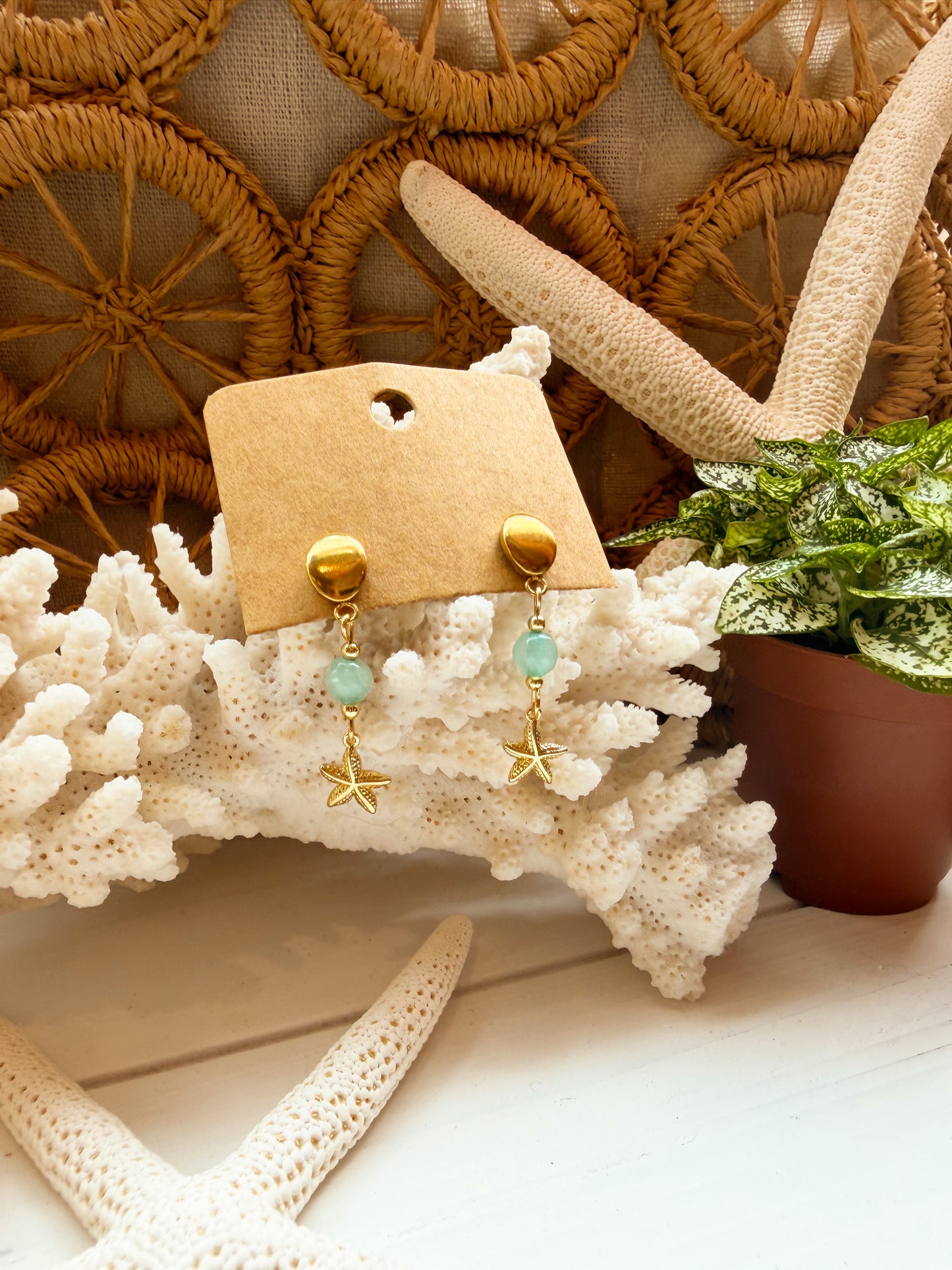 Seafoam Starfish Earrings