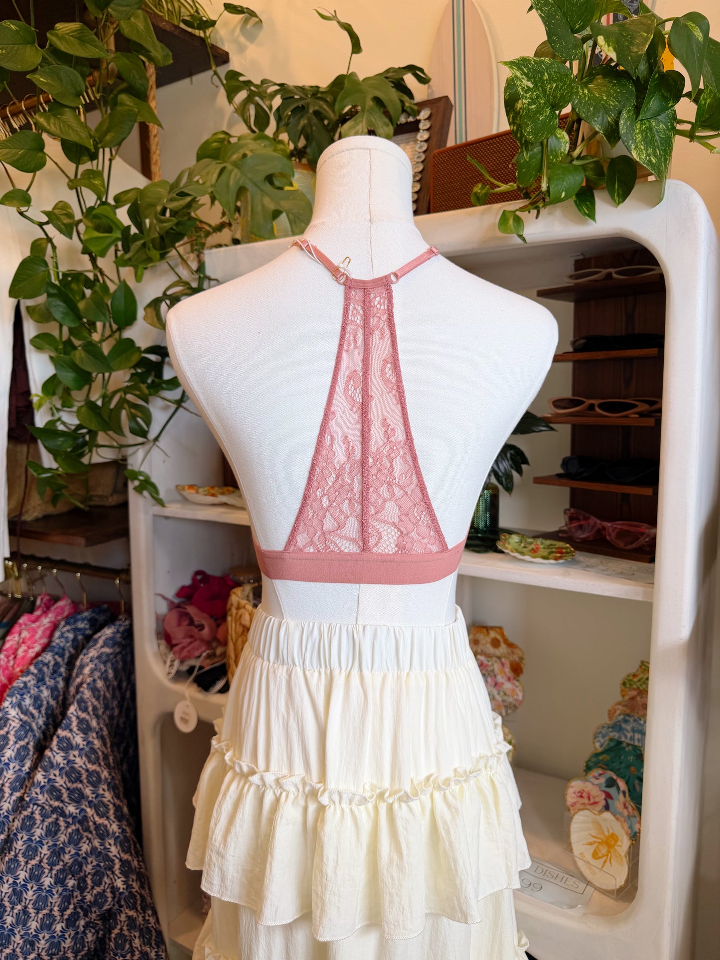 Delicate Sheer Lace Triangle Bralette