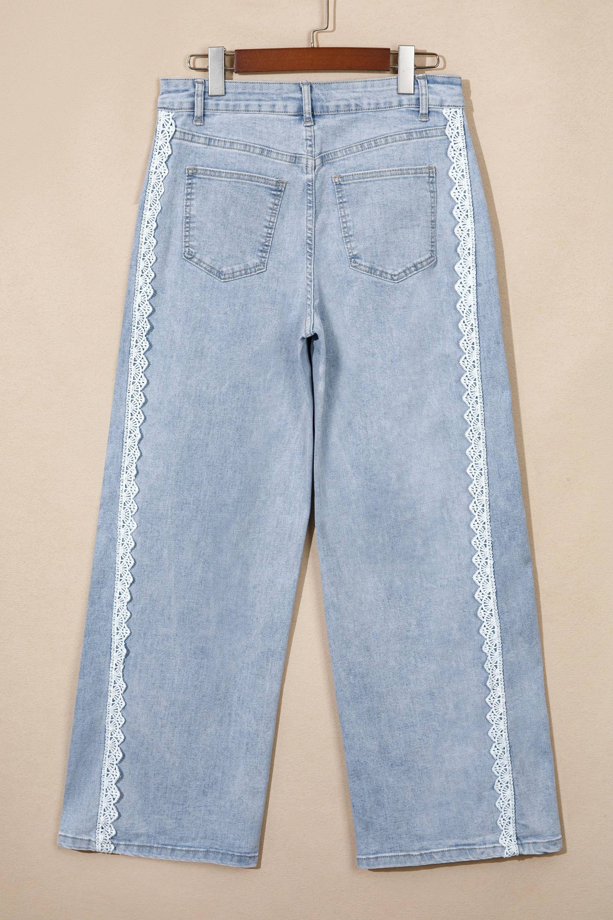 Lace Wide Leg Denim Pants