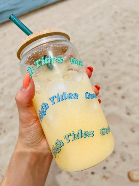 High Tides, Good Vibes - 16 Fl. oz Glass Can