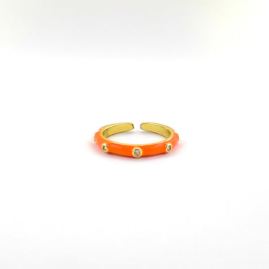Orange Enamel Ring