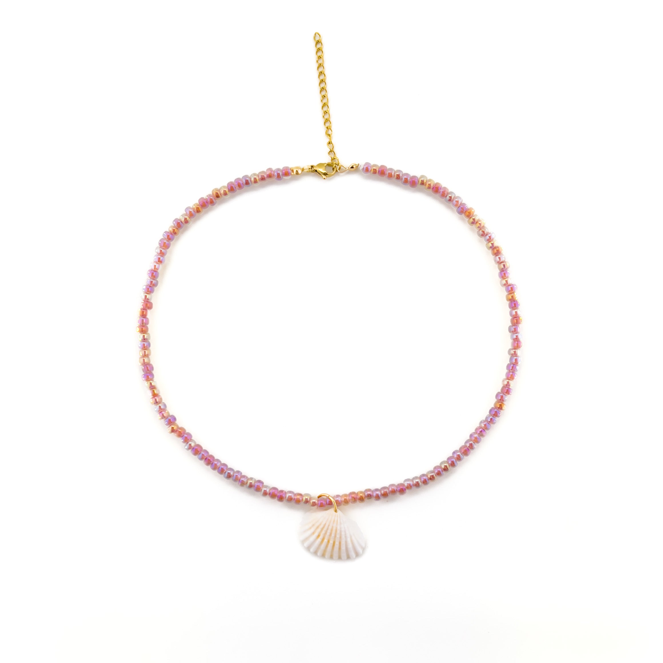 Pink deals seashell necklace