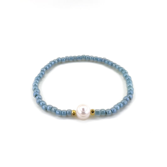 Blue & Pearl Bracelet