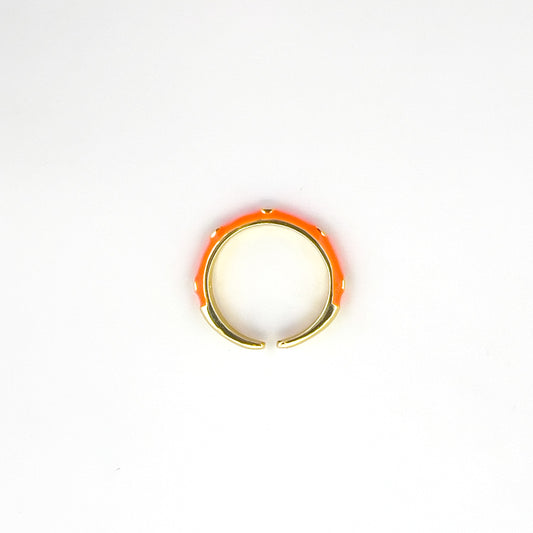 Orange Enamel Ring