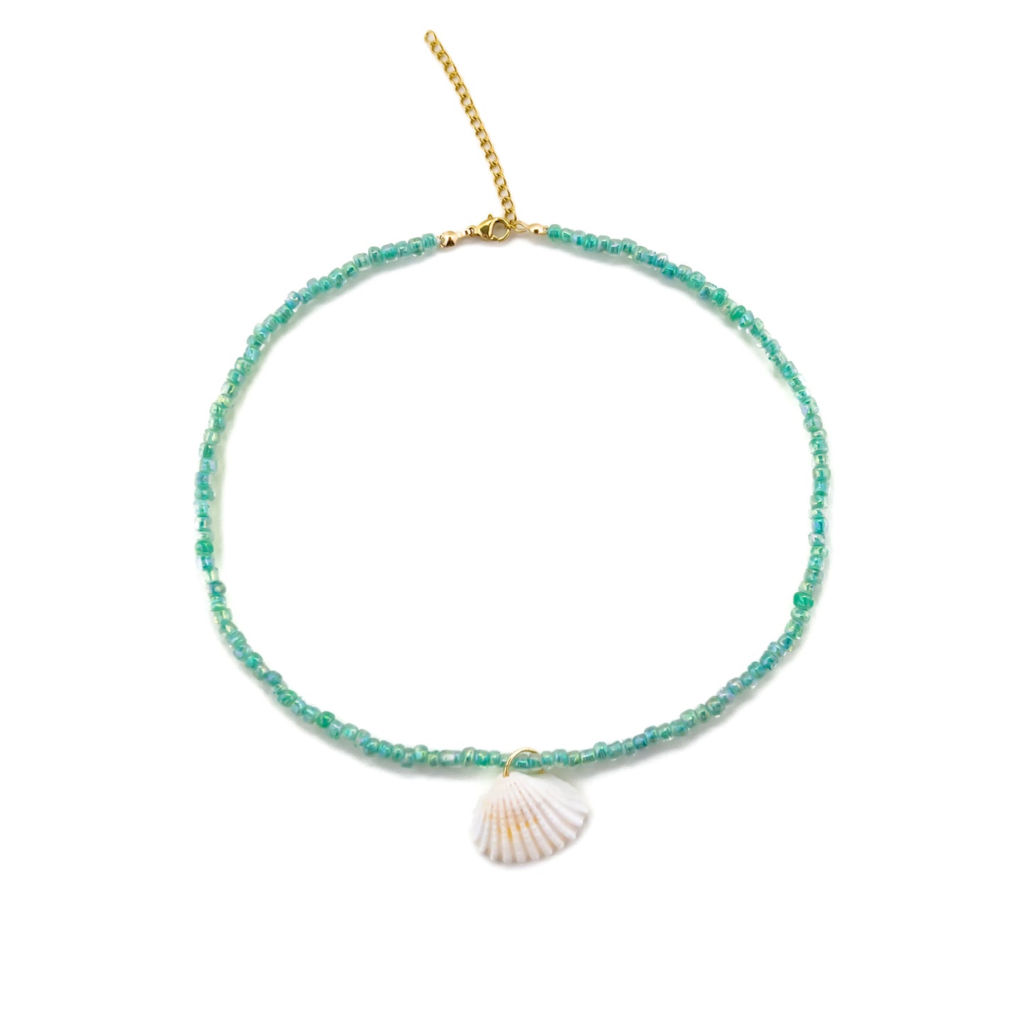Aqua Seashell Necklace