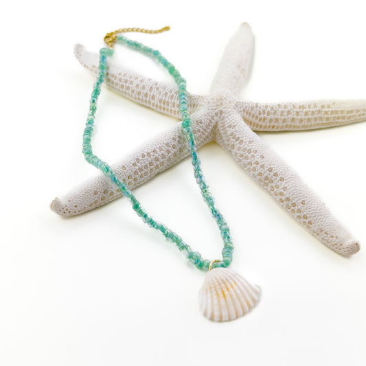 Aqua Seashell Necklace