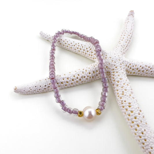Lilac & Pearl Bracelet