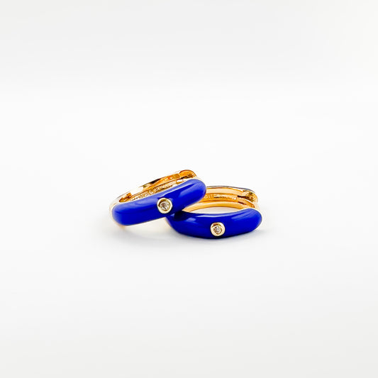 Cobalt Huggies | Cubic Zirconia