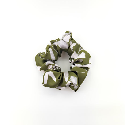 Olive Green Silky Scrunchie