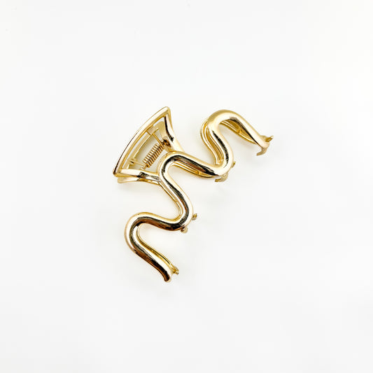 Gold Metal Wavy Clip