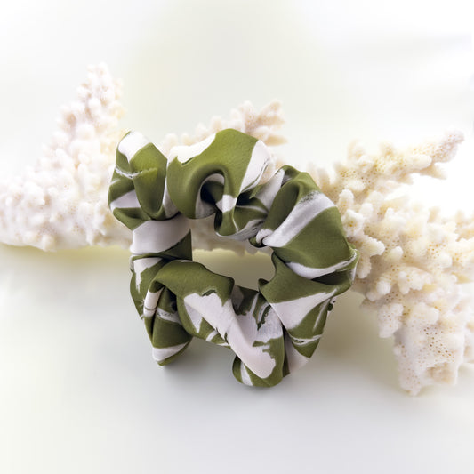 Olive Green Silky Scrunchie