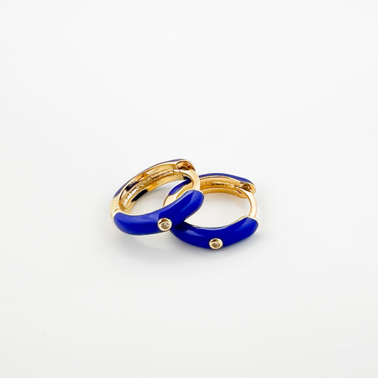 Cobalt Huggies | Cubic Zirconia