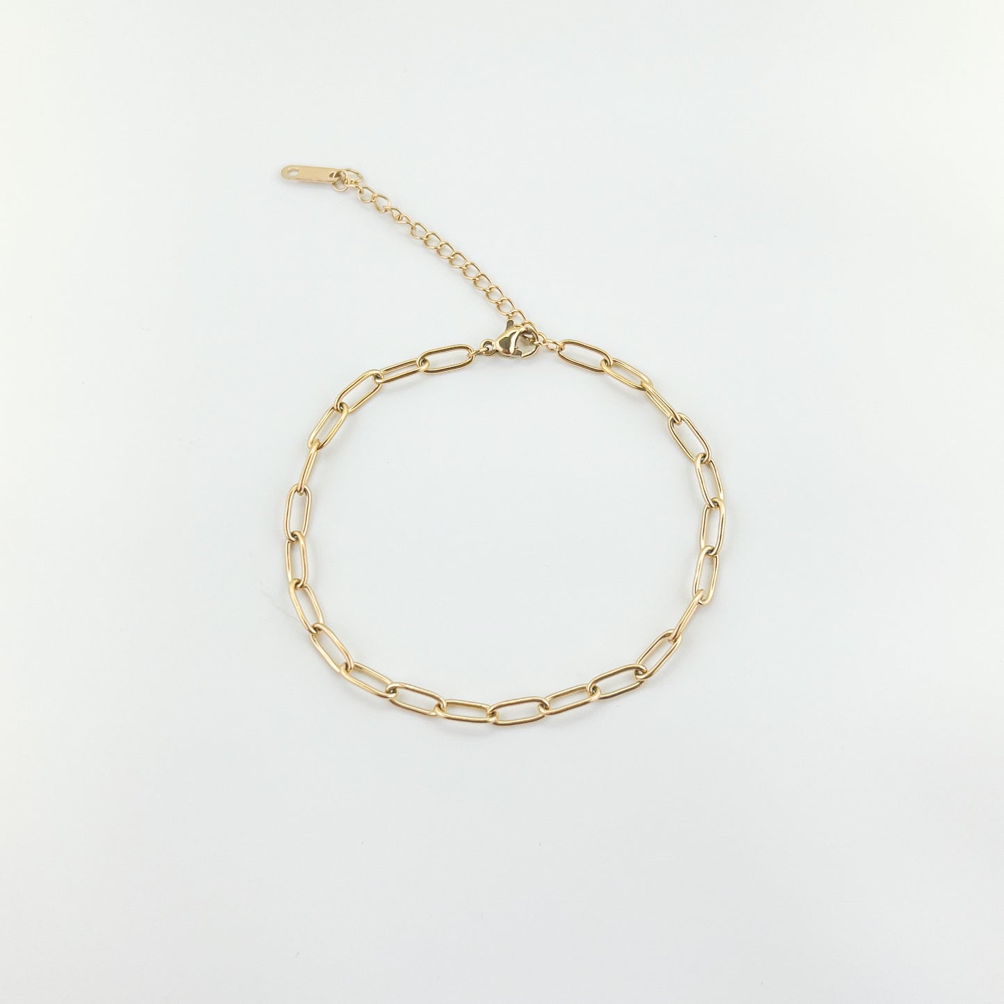 Mini Paperclip Anklet 18k