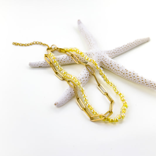 Yellow Double Strand Anklet
